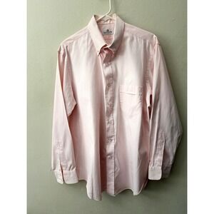 The Custom Shop Shirtmakers Mens Pink Button Down Dress Shirt Monogram SM 1751